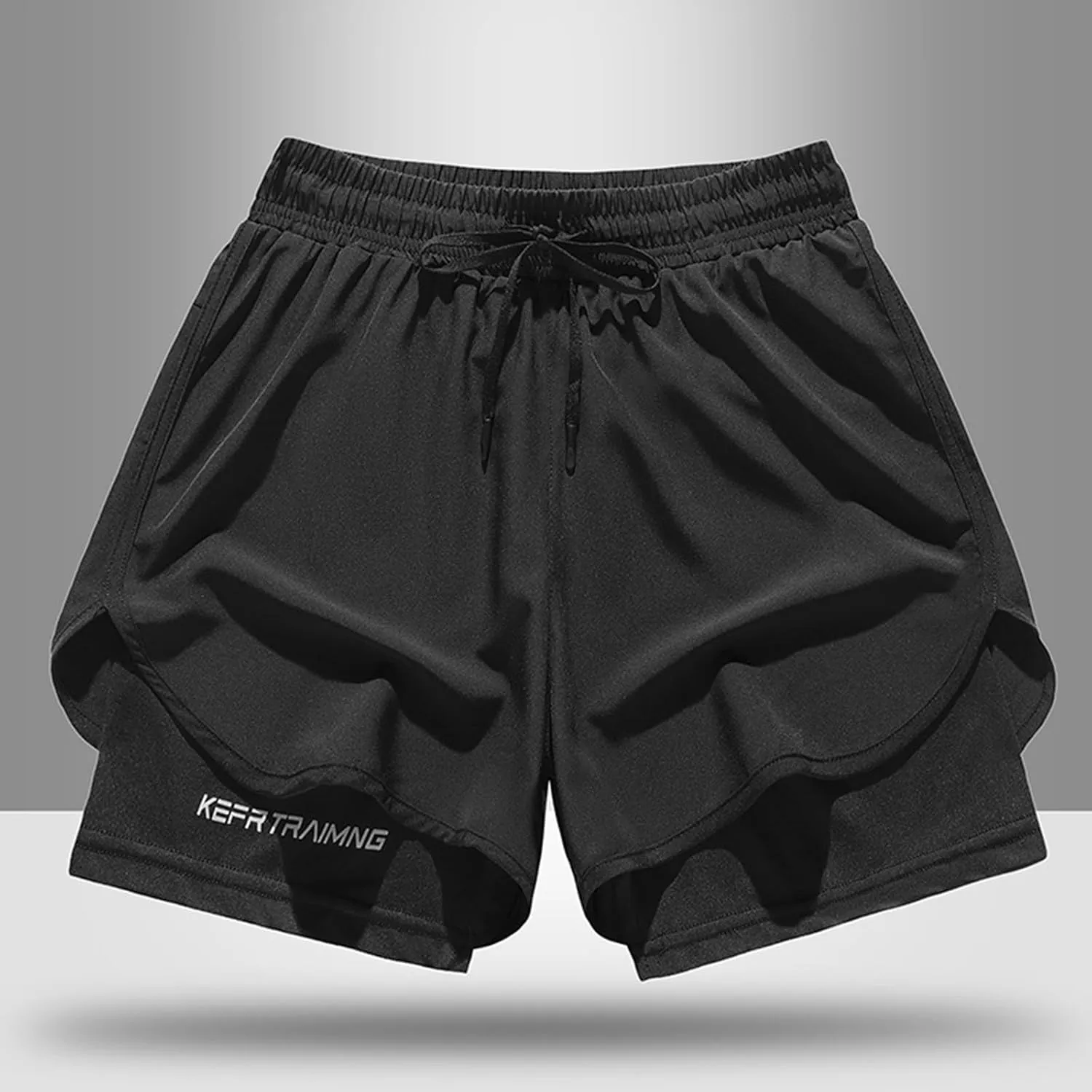 2 in 1 Gym Shorts Men Lightweight Mesh Quick Dry Basketball Shorts Performance Athletic Shorts with Compression Liner
