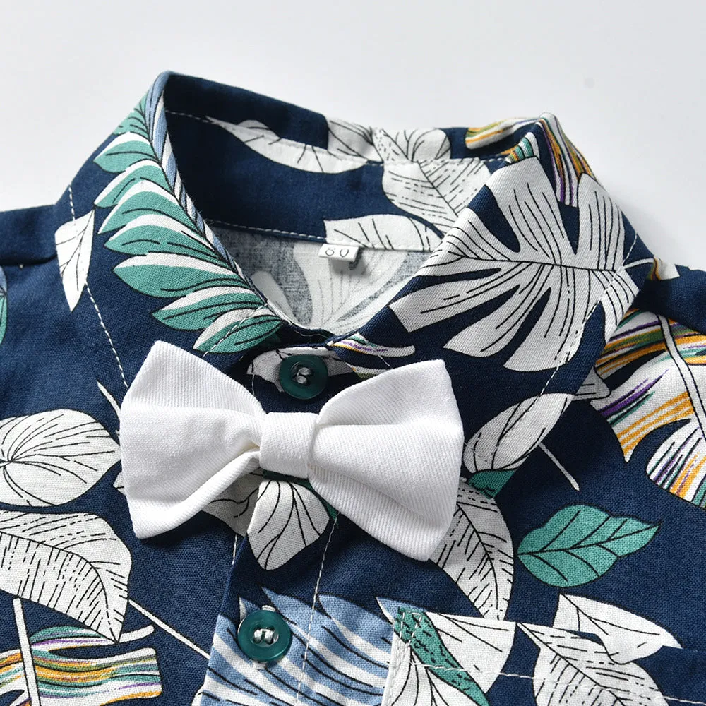 2 Pieces Set Baby Kid Boys Birthday Party Bow Shirts And Solid Color Shorts Wholesale 23041114
