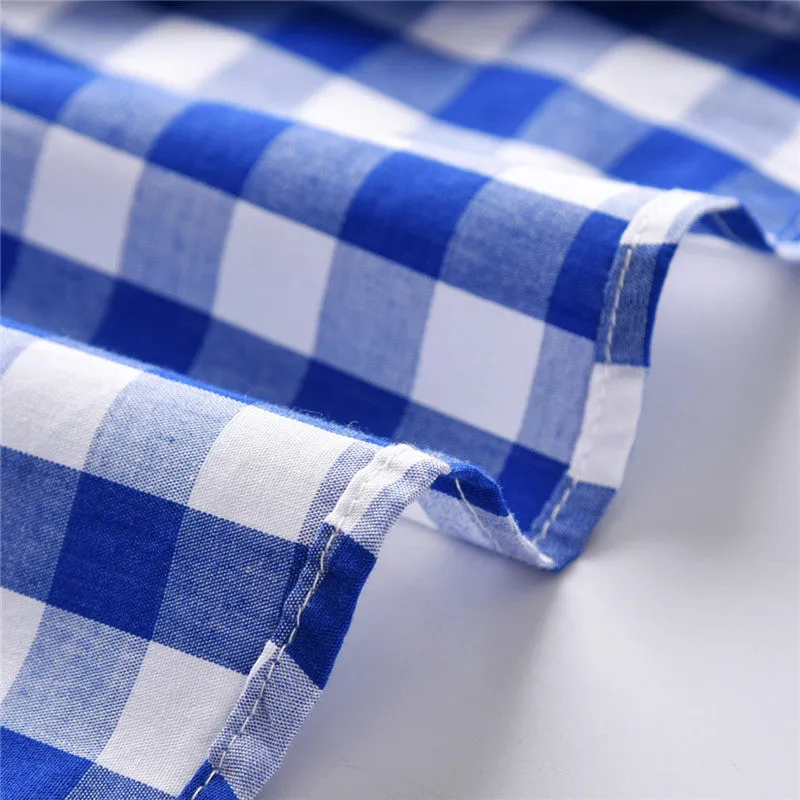2 Pieces Set Baby Kid Boys Birthday Party Checked Bow Shirts And Solid Color Jumpsuits Wholesale 21110933