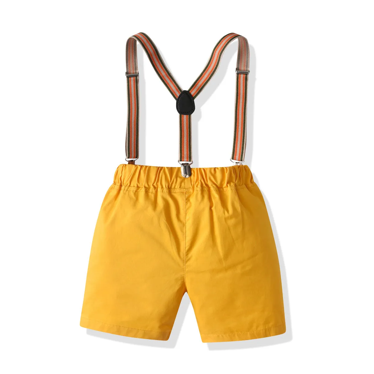 2 Pieces Set Baby Kid Boys Birthday Party Solid Color Bow Shirts And Rompers Wholesale 211109214