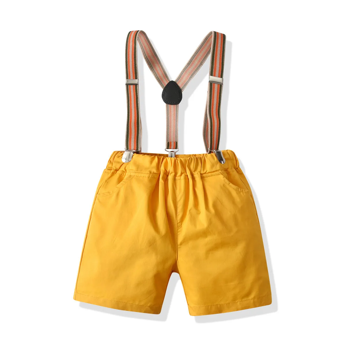 2 Pieces Set Baby Kid Boys Birthday Party Solid Color Bow Shirts And Rompers Wholesale 211109214