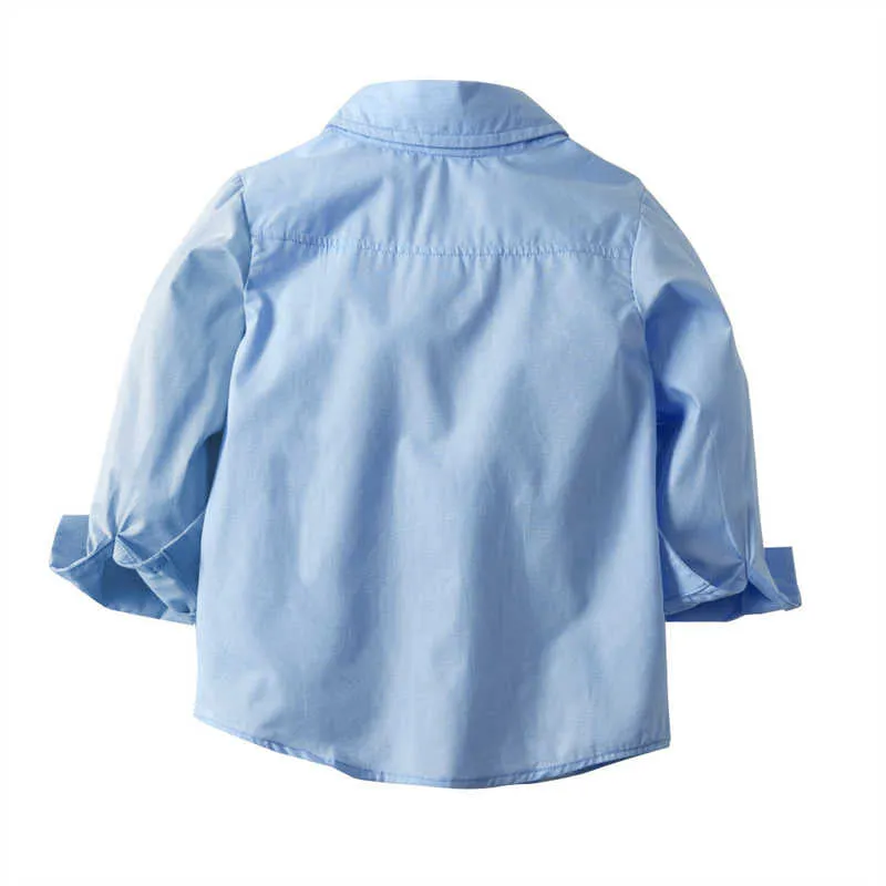 2 Pieces Set Baby Kid Boys Dressy Birthday Party Solid Color Bow Shirts And Jumpsuits Wholesale 211109547