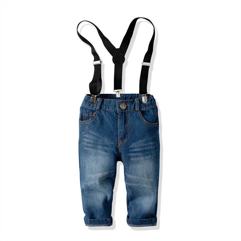 2 Pieces Set Baby Kid Boys Dressy Birthday Party Solid Color Bow Shirts And Jumpsuits Wholesale 211109547