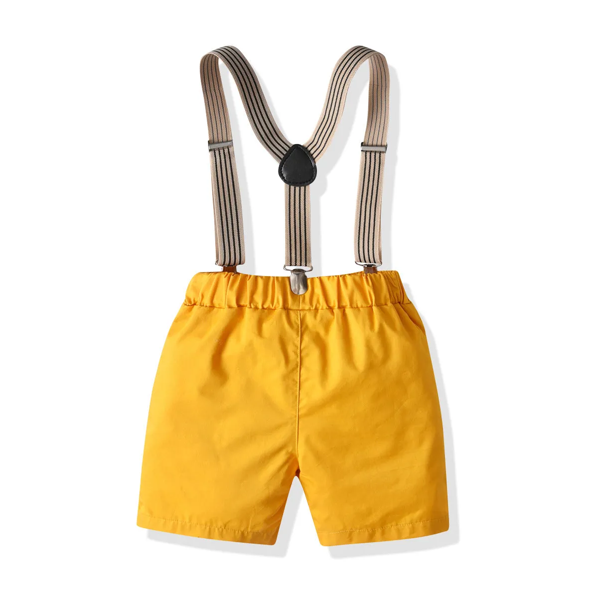 2 Pieces Set Baby Kid Boys Dressy Birthday Party Solid Color Bow Shirts And Rompers Wholesale 211109554