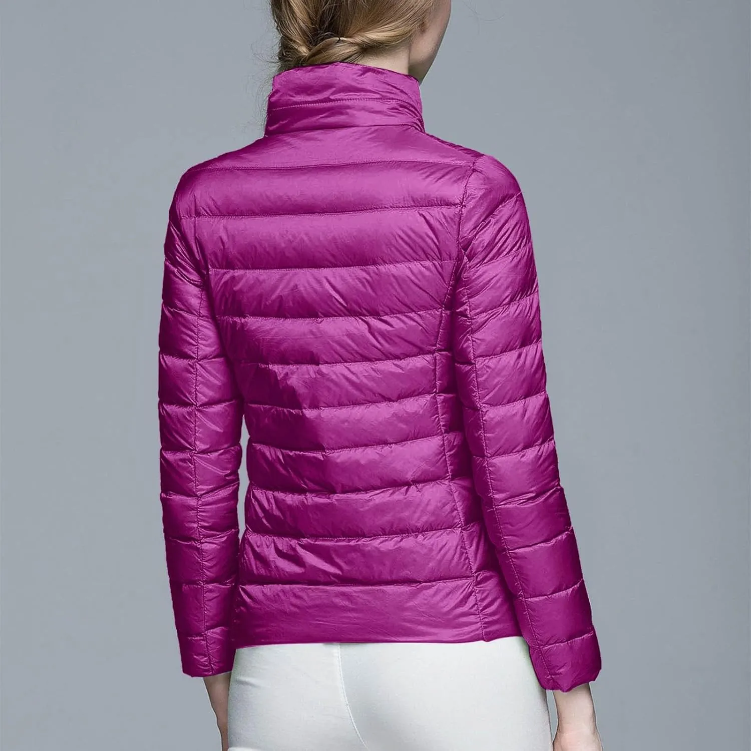 2024 Women Warm Lightweight Jacket Hoodless Windproof Winter Coat With Recycled Insulation Winter Slim Short Womens