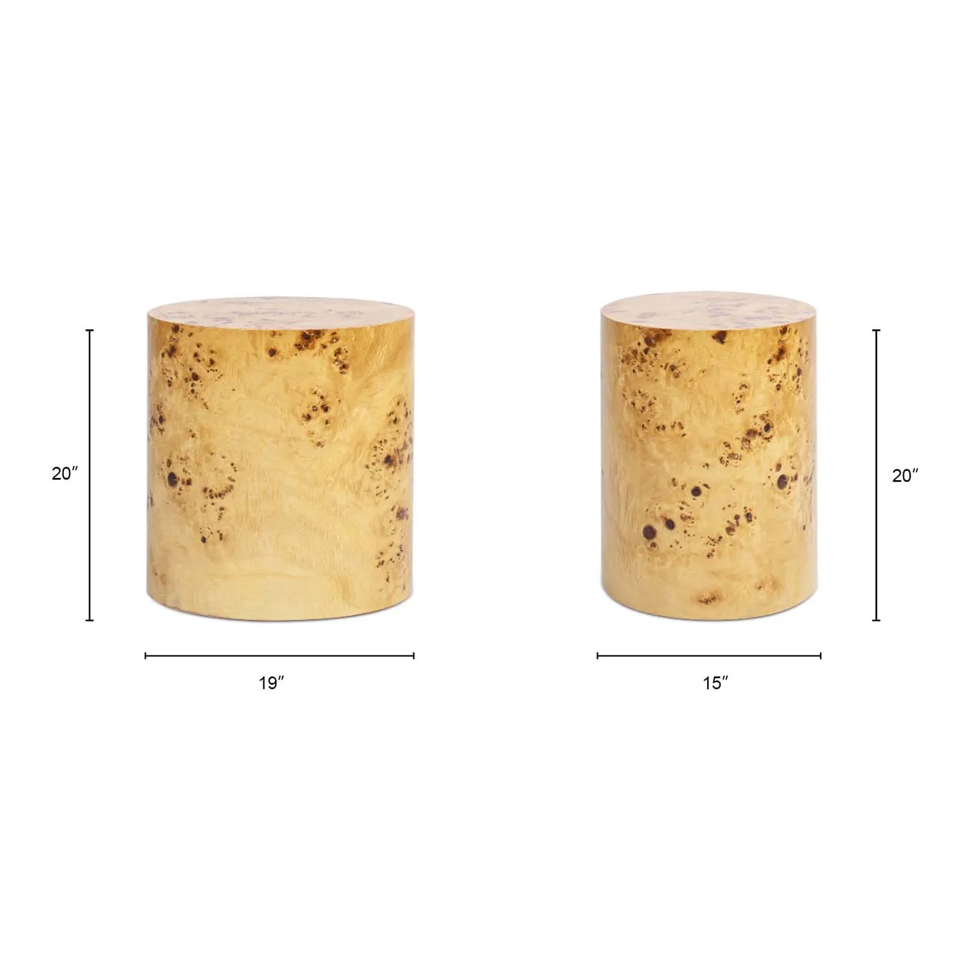 20" Nebula Burl Wood Oval Side Table - Unique Texture, Versatile Use, Durable