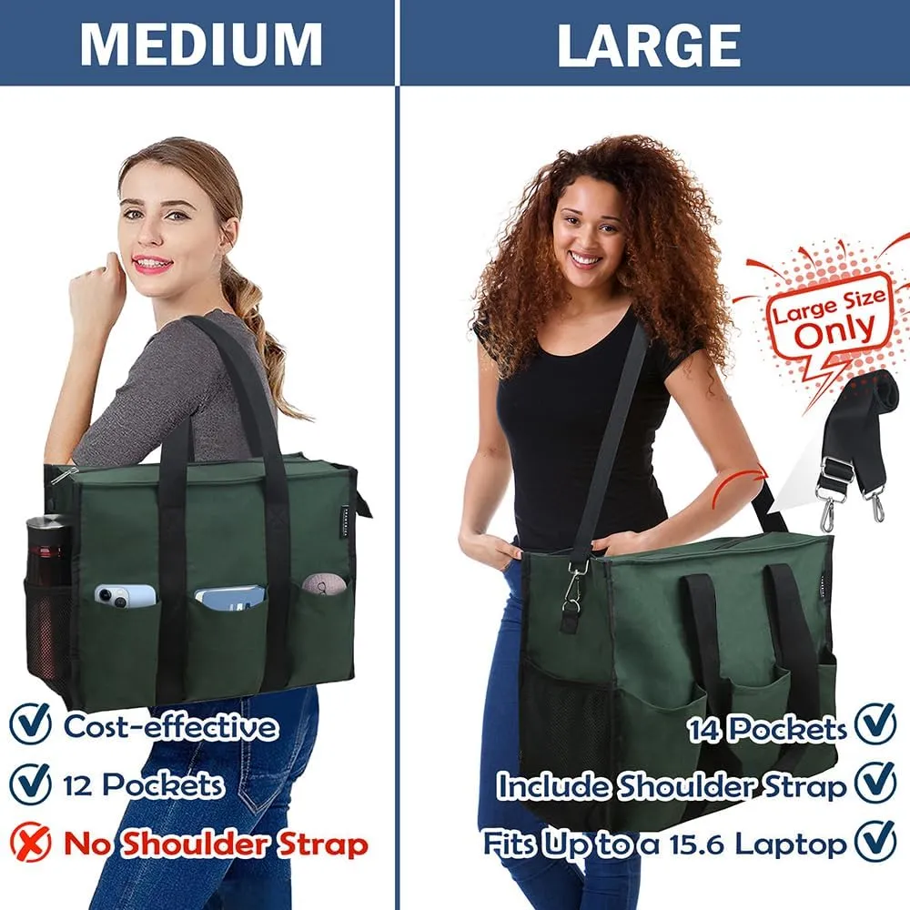 ABAMERICA Nurse Bags for Work: Multiple Pockets, Waterproof, Organizing Zip Top Clinical Bag for Nursing Students