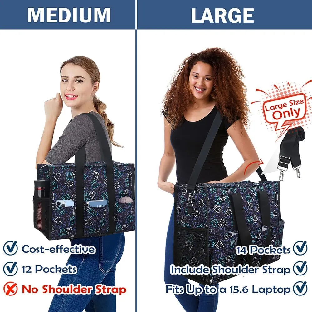 ABAMERICA Nurse Bags for Work: Multiple Pockets, Waterproof, Organizing Zip Top Clinical Bag for Nursing Students