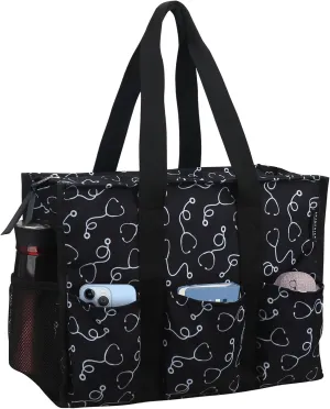ABAMERICA Nurse Bags for Work: Multiple Pockets, Waterproof, Organizing Zip Top Clinical Bag for Nursing Students