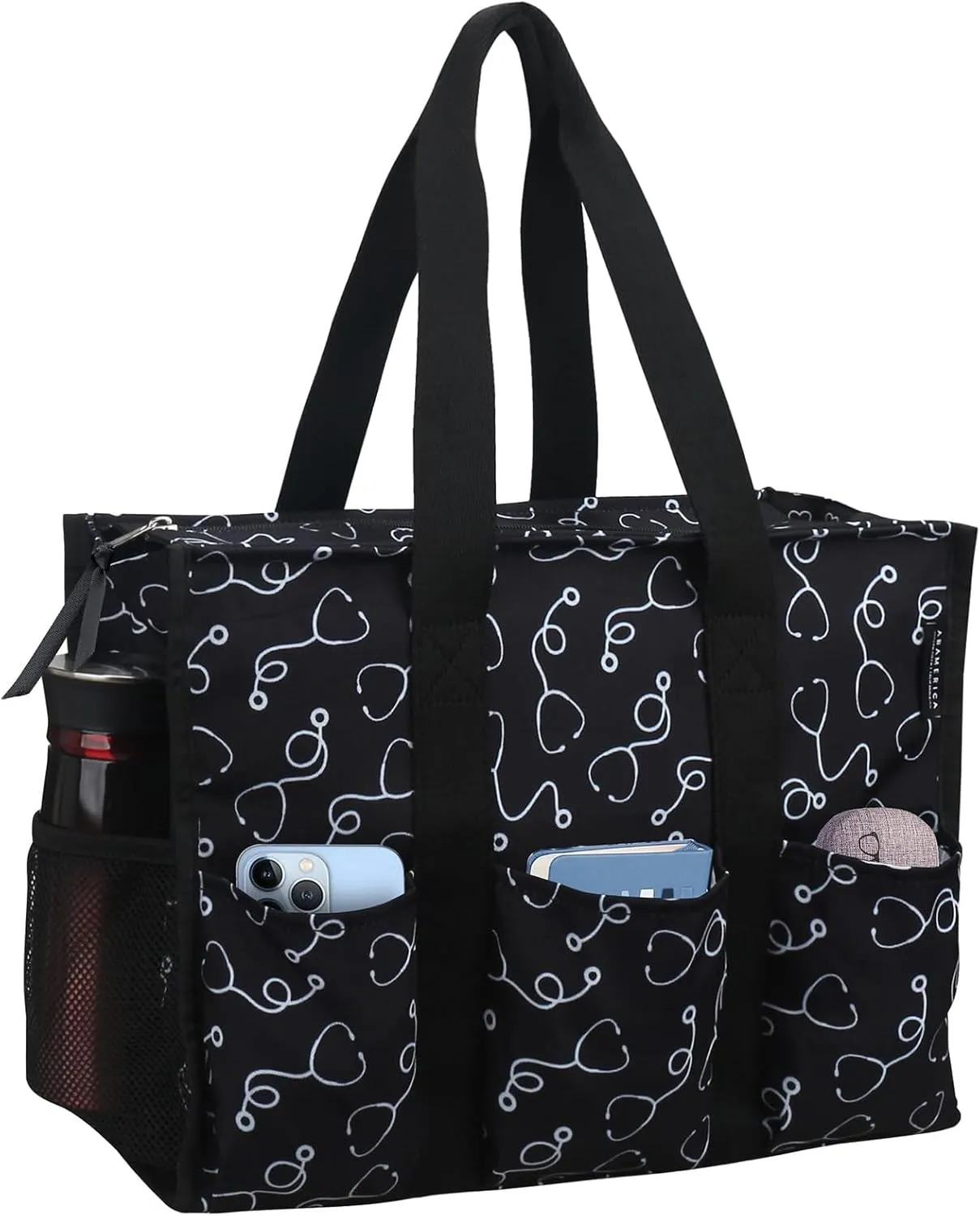 ABAMERICA Nurse Bags for Work: Multiple Pockets, Waterproof, Organizing Zip Top Clinical Bag for Nursing Students