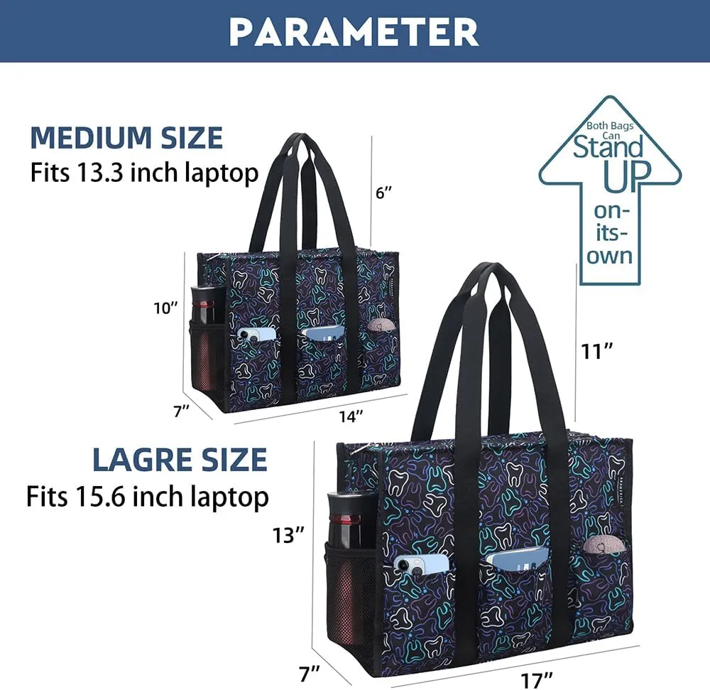 ABAMERICA Nurse Bags for Work: Multiple Pockets, Waterproof, Organizing Zip Top Clinical Bag for Nursing Students