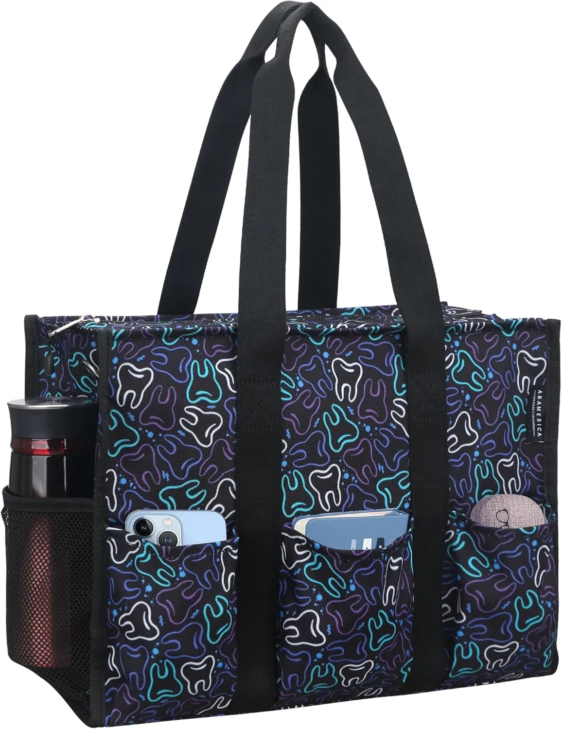 ABAMERICA Nurse Bags for Work: Multiple Pockets, Waterproof, Organizing Zip Top Clinical Bag for Nursing Students