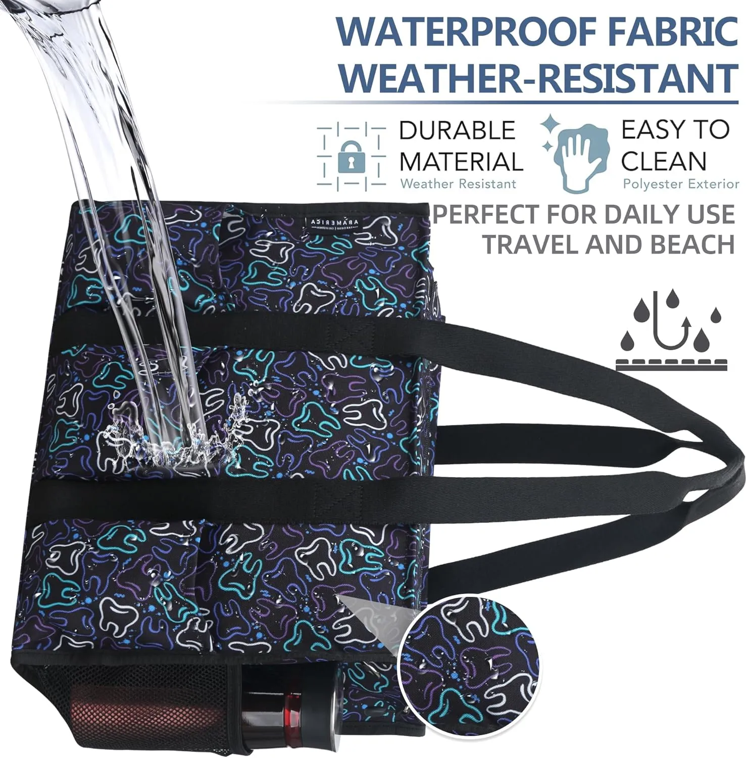 ABAMERICA Nurse Bags for Work: Multiple Pockets, Waterproof, Organizing Zip Top Clinical Bag for Nursing Students