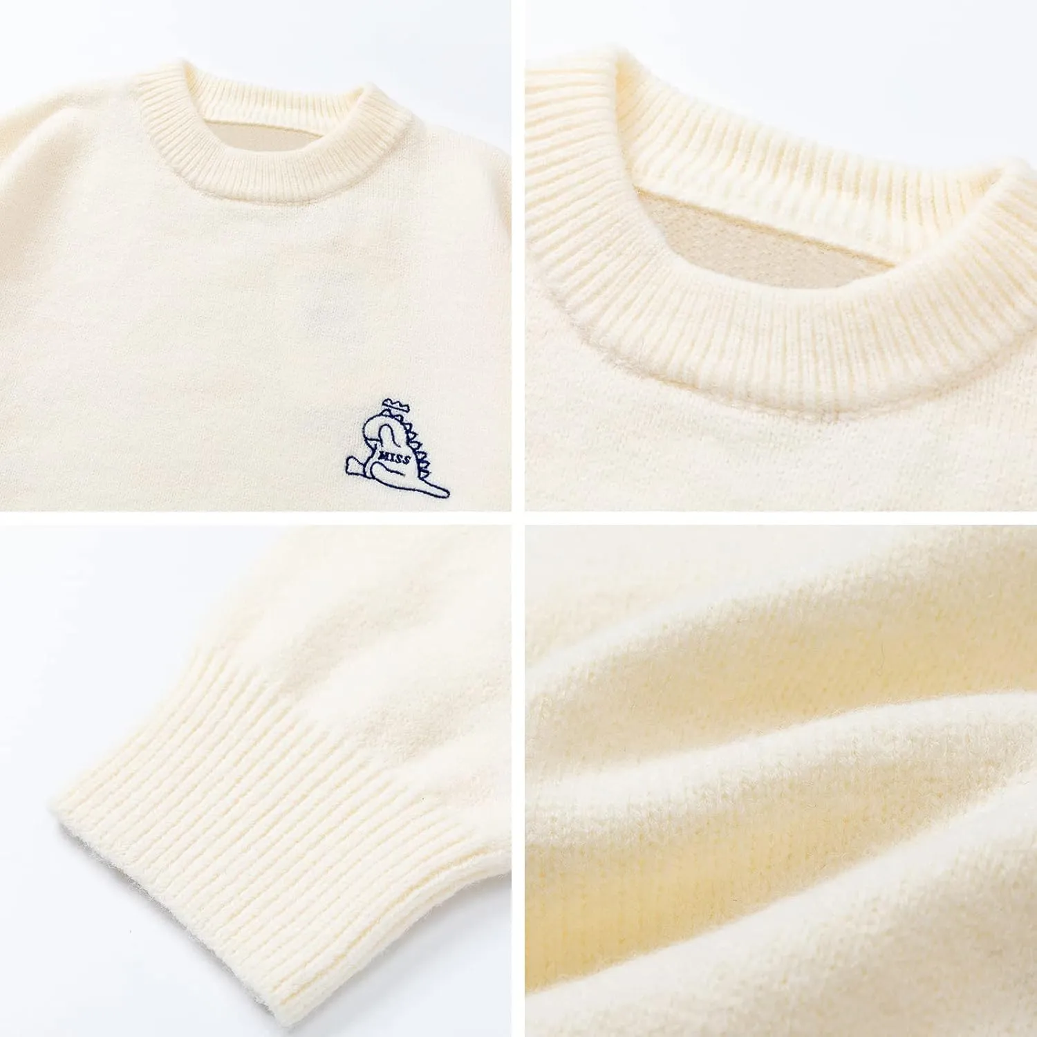Aelfric Eden Cartoon Dinosaur Sweaters Graphic Crewneck Printed Oversized Pullover Sweater Couple Tops