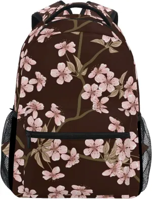 ALAZA Cherry Blossom Flowers Large Backpack Personalized Laptop iPad Tablet Travel School Bag with Multiple Pockets