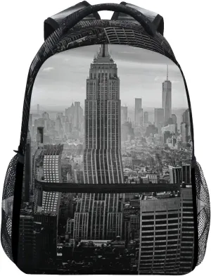 ALAZA New York City Large Backpack Personalized Laptop iPad Tablet Travel School Bag with Multiple Pockets