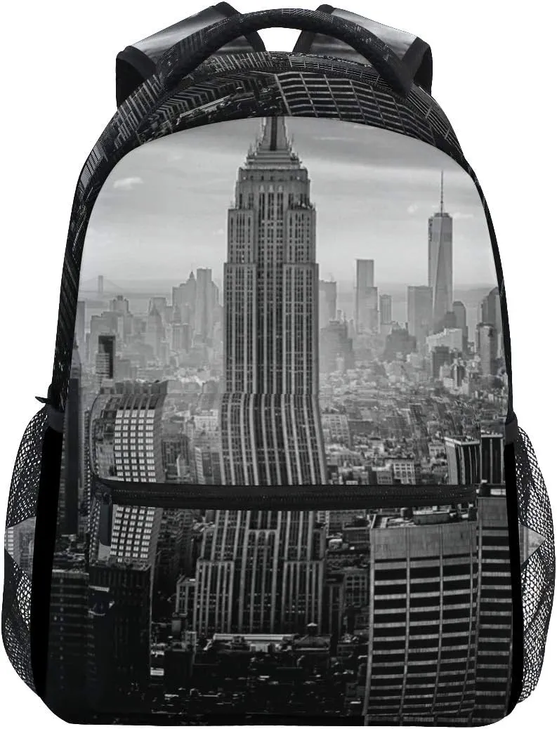 ALAZA New York City Large Backpack Personalized Laptop iPad Tablet Travel School Bag with Multiple Pockets