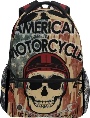 ALAZA Punk Skull Large Backpack Personalized Laptop iPad Tablet Travel School Bag with Multiple Pockets