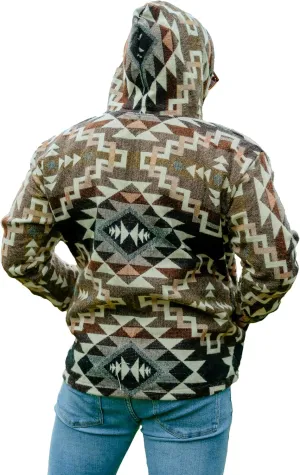 Alpaca Sweater Men or Women, Brown Hoodie, Multicolor Hoodie, Sweater Alpaca, Zip Hoodie, Geometric Hoodie