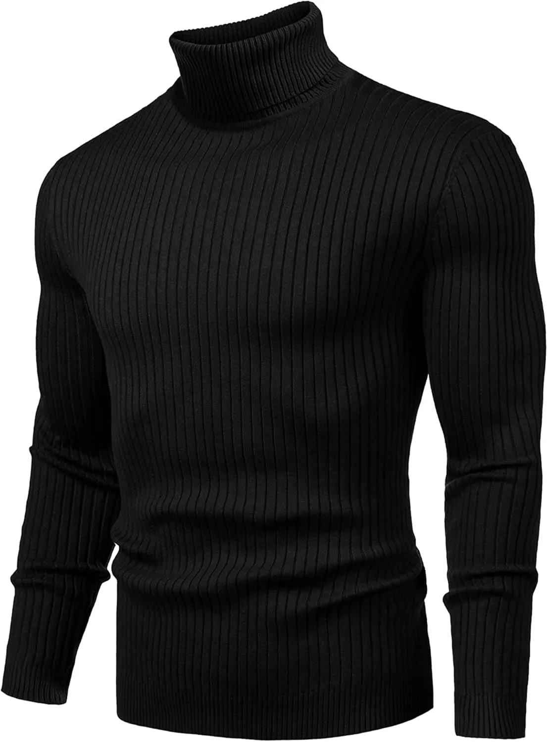 Amussiar Men's Turtleneck Sweater Slim Fit Cotton Knitted Pullover Sweater Casual Lightweight Long Sleeve Top