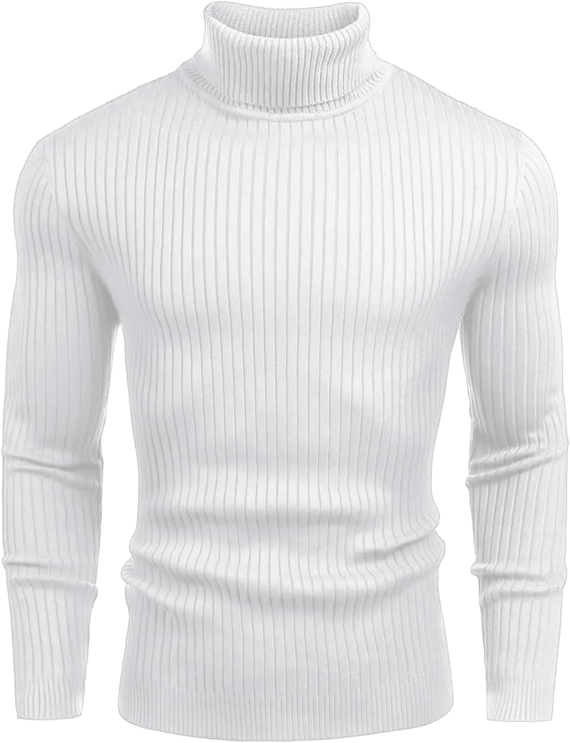 Amussiar Men's Turtleneck Sweater Slim Fit Cotton Knitted Pullover Sweater Casual Lightweight Long Sleeve Top