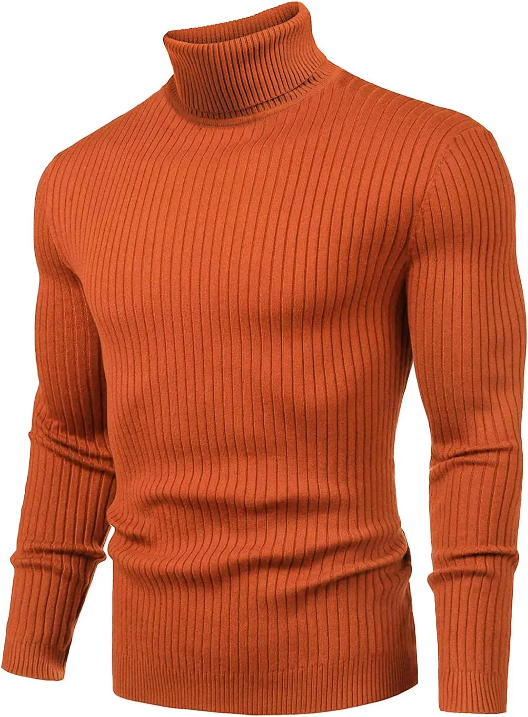 Amussiar Men's Turtleneck Sweater Slim Fit Cotton Knitted Pullover Sweater Casual Lightweight Long Sleeve Top