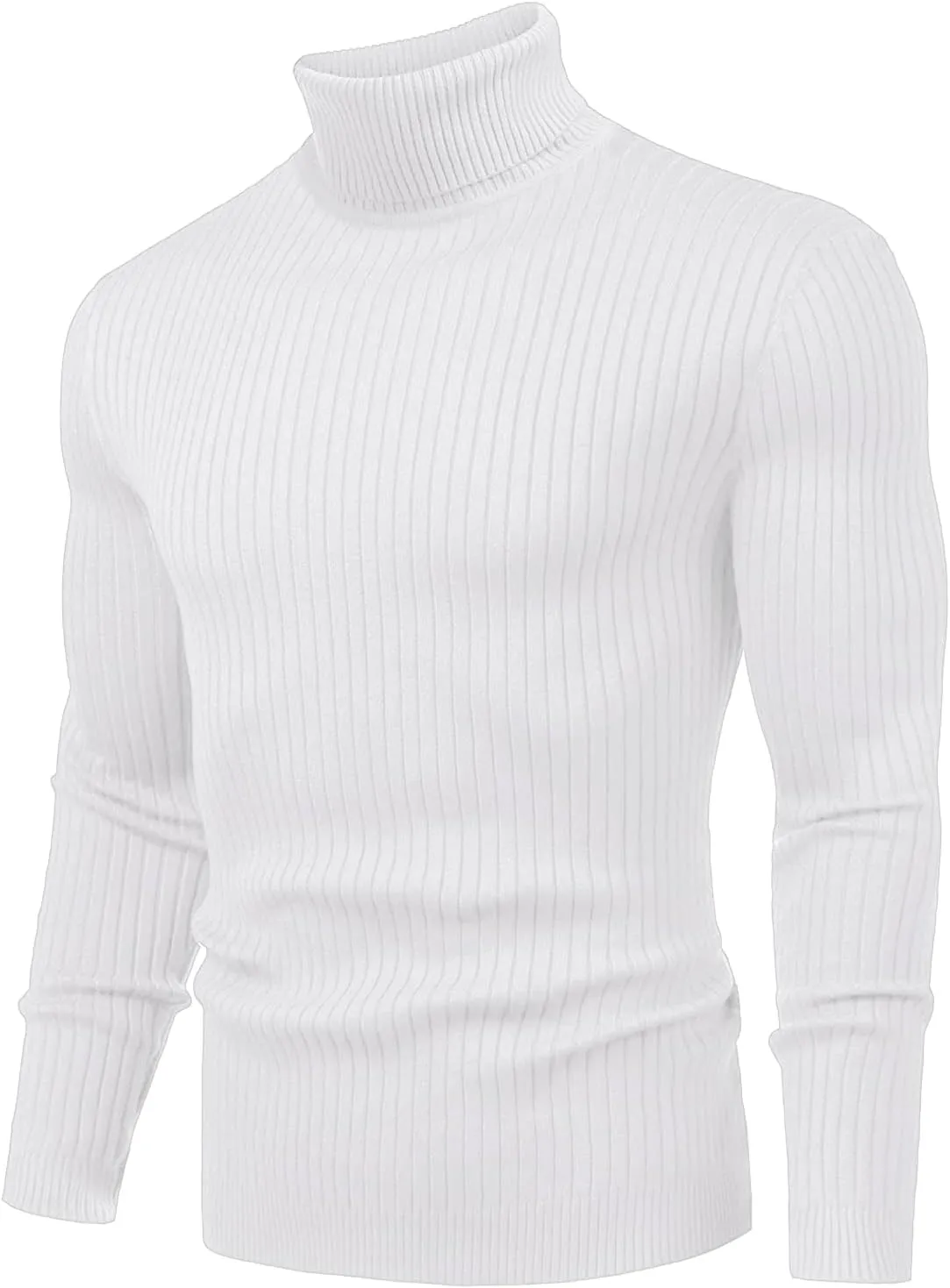 Amussiar Men's Turtleneck Sweater Slim Fit Cotton Knitted Pullover Sweater Casual Lightweight Long Sleeve Top