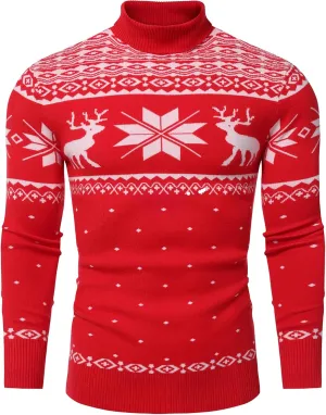 Amussiar Men's Turtleneck Sweater Slim Fit Cotton Knitted Pullover Sweater Casual Lightweight Long Sleeve Top