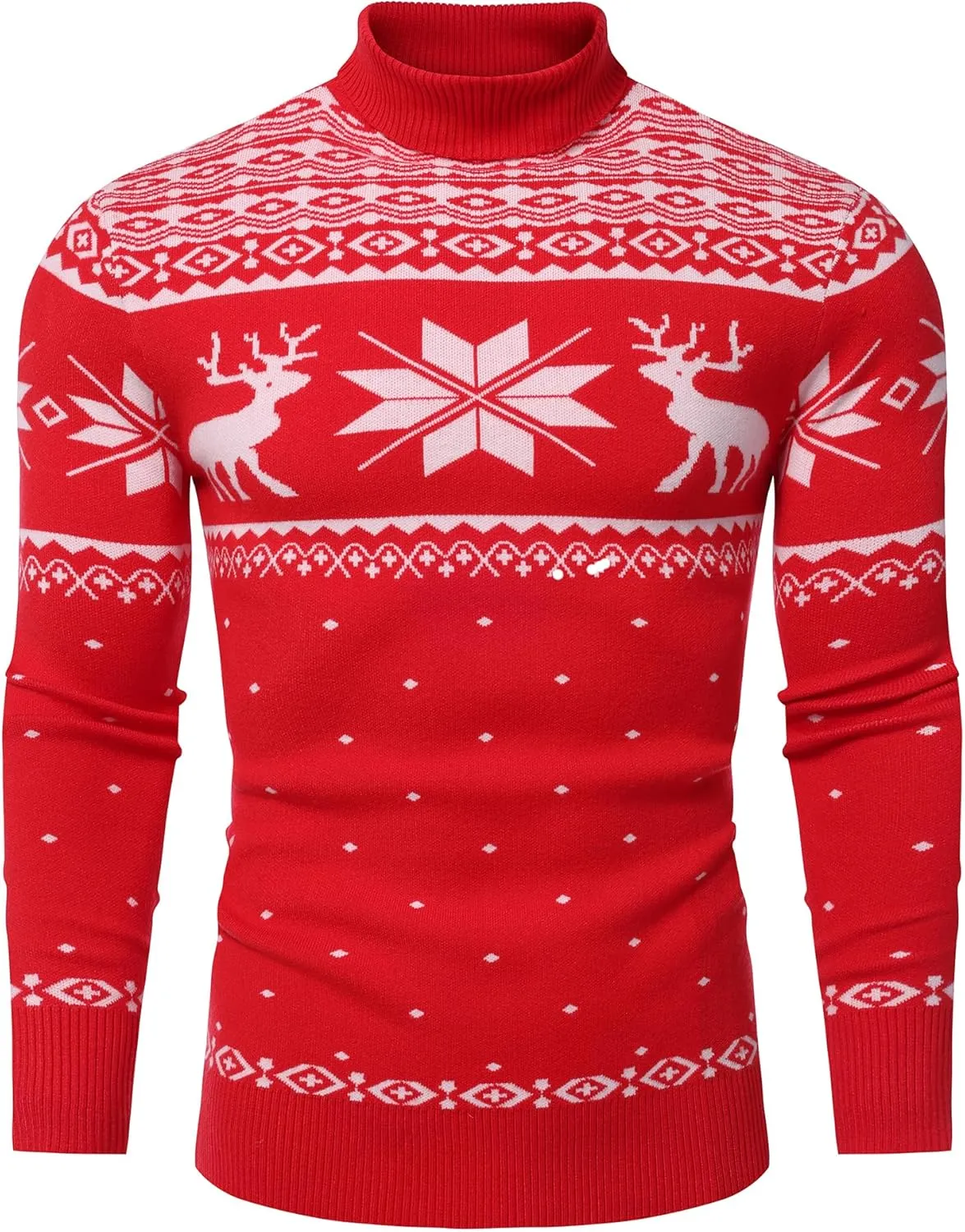 Amussiar Men's Turtleneck Sweater Slim Fit Cotton Knitted Pullover Sweater Casual Lightweight Long Sleeve Top