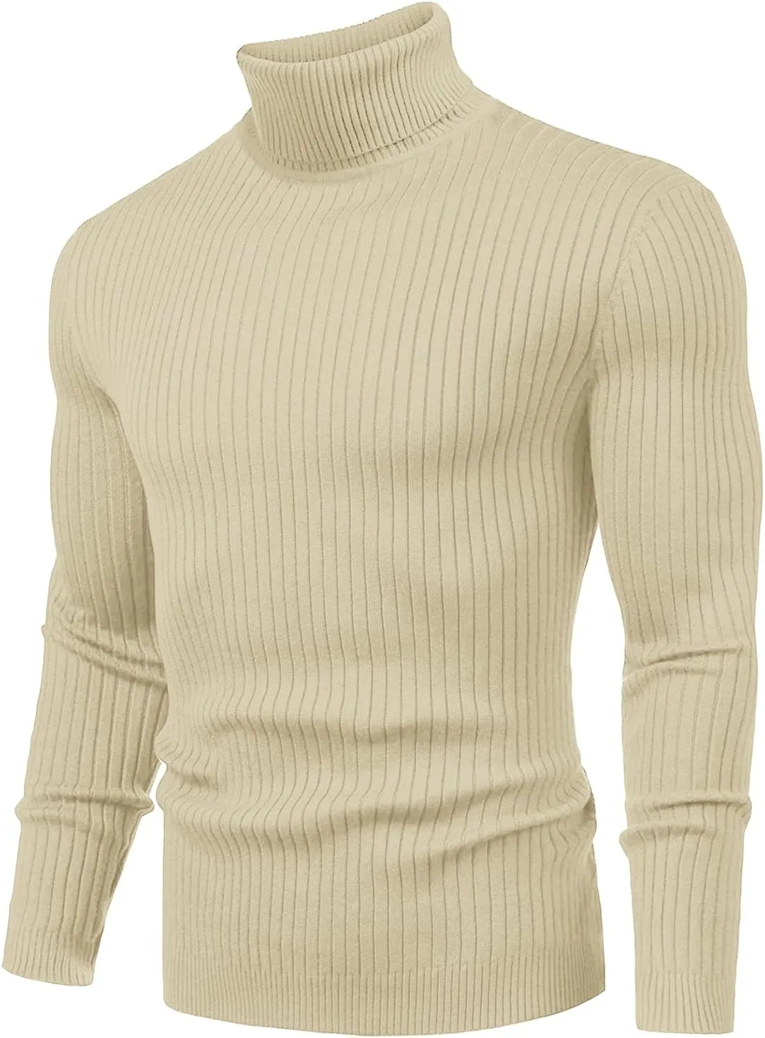 Amussiar Men's Turtleneck Sweater Slim Fit Cotton Knitted Pullover Sweater Casual Lightweight Long Sleeve Top