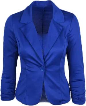 Andongnywell Womens Notched Lapel Pocket Button Work Office Blazer Slim Jacket Suit Business wear