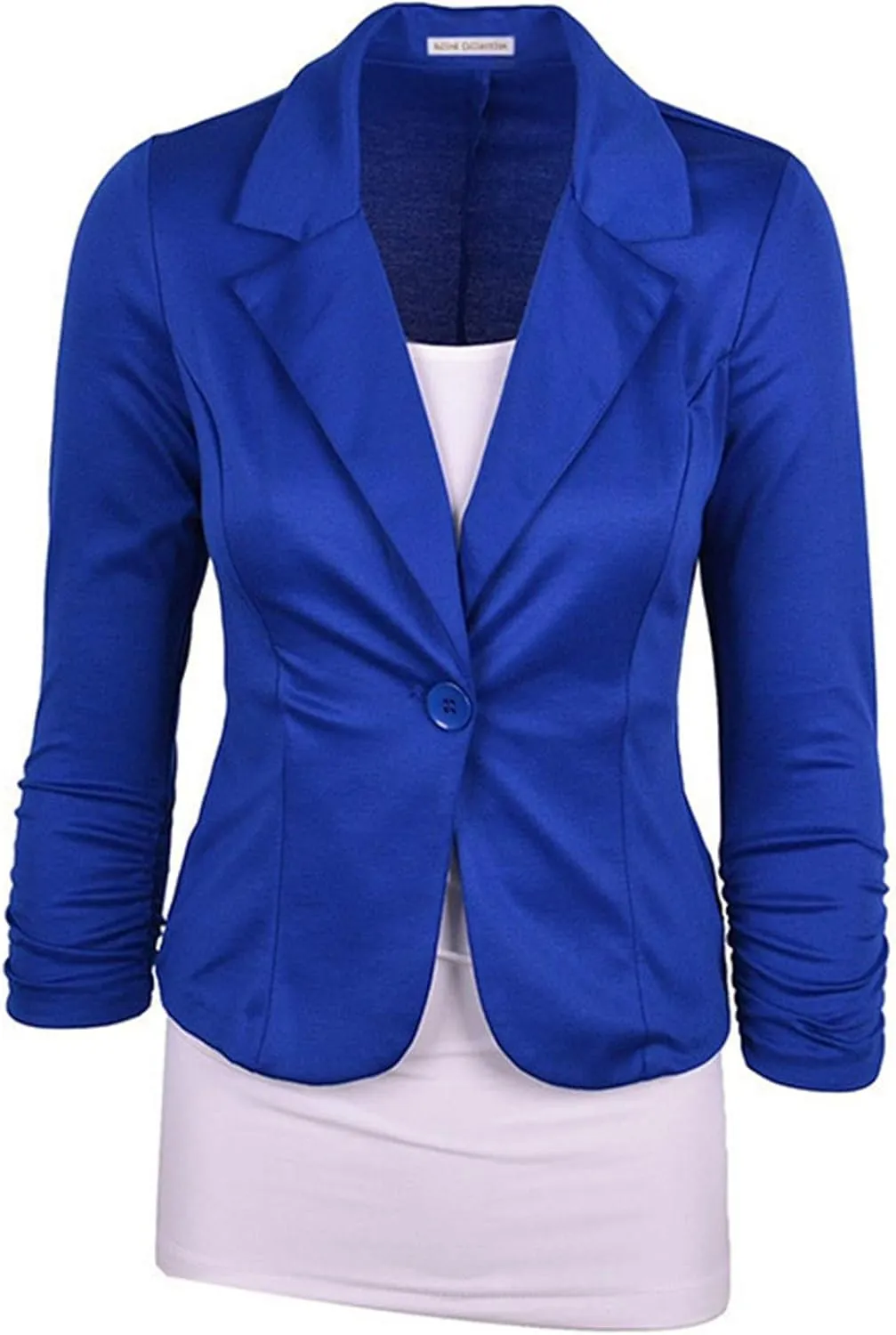Andongnywell Womens Notched Lapel Pocket Button Work Office Blazer Slim Jacket Suit Business wear