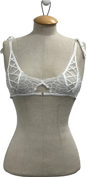 Ann Summers White Sexy Lace Plunge Bra UK 8