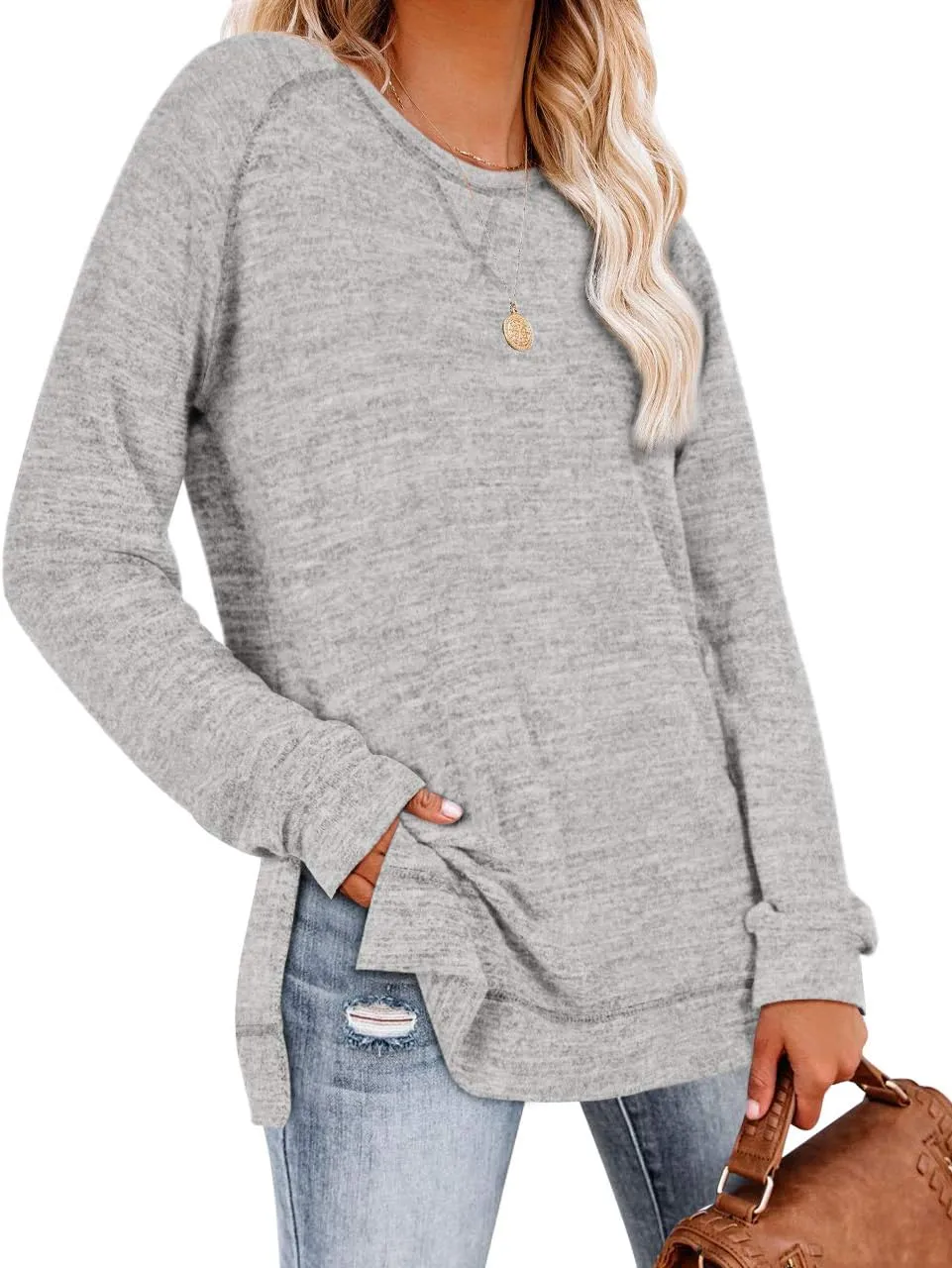 Aokosor Tunic Tops for Women 2025 Long Sleeve Shirts for Leggings Loose Fit Sweaters