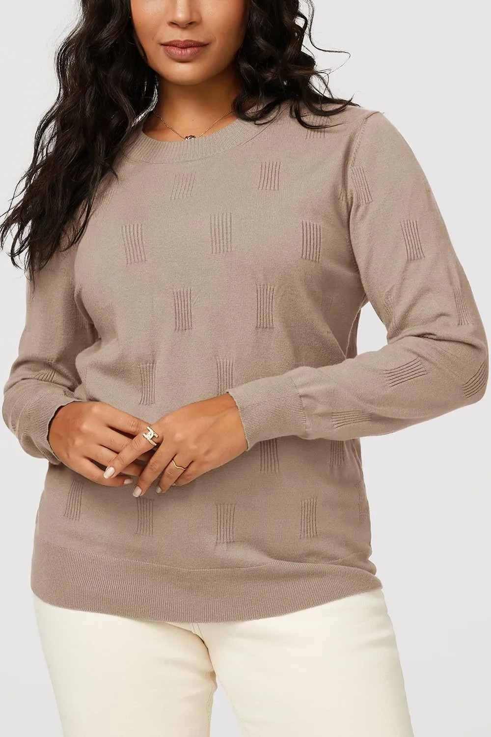 Arach&Cloz Womens Knit Sweater Long Sleeve Pullover Tops Trendy Dressy Casual Business Spring Clothes Outfit Fashion 2025