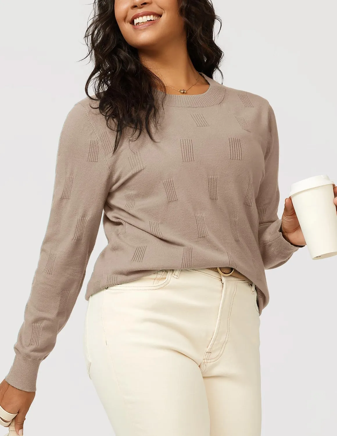 Arach&Cloz Womens Knit Sweater Long Sleeve Pullover Tops Trendy Dressy Casual Business Spring Clothes Outfit Fashion 2025