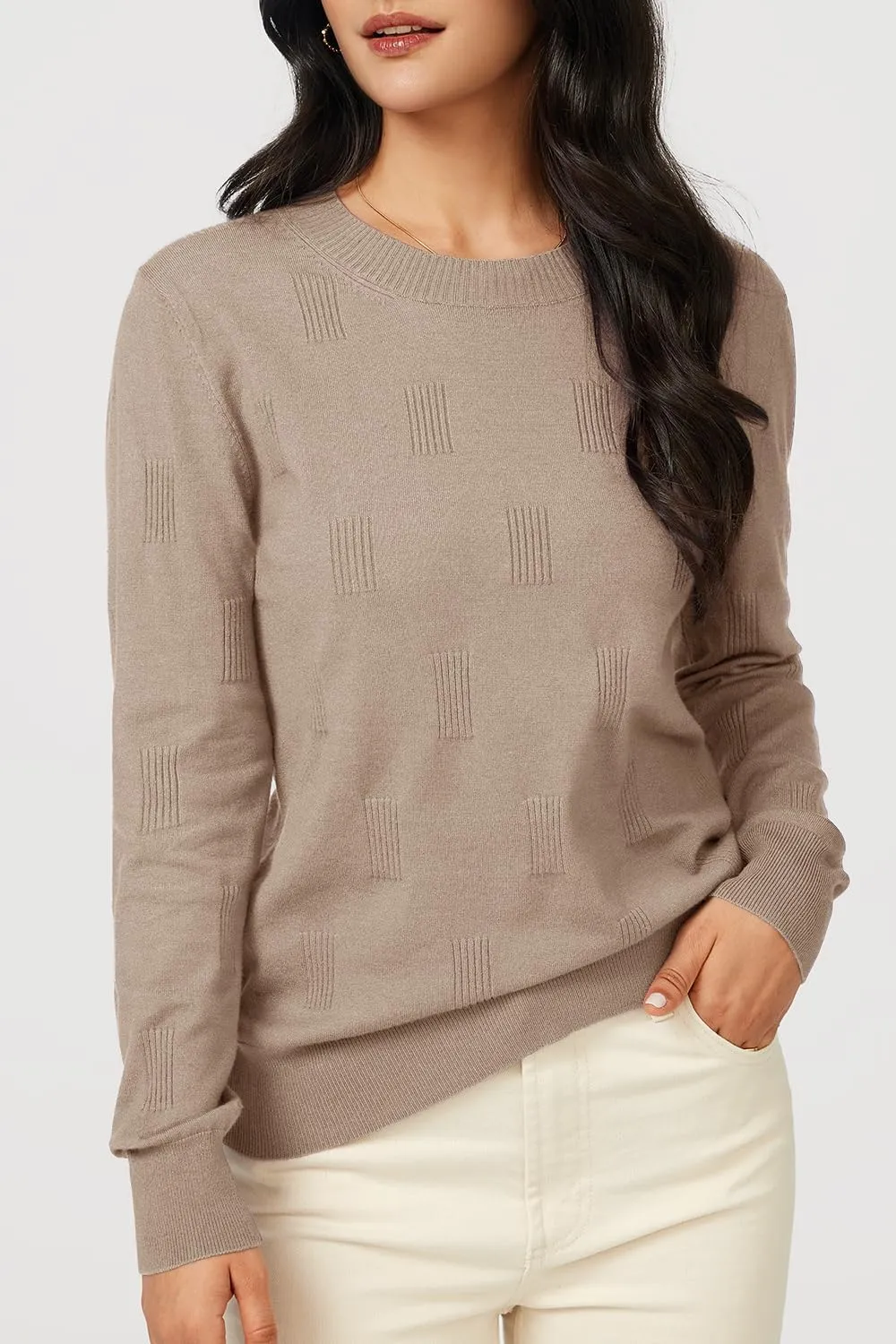 Arach&Cloz Womens Knit Sweater Long Sleeve Pullover Tops Trendy Dressy Casual Business Spring Clothes Outfit Fashion 2025