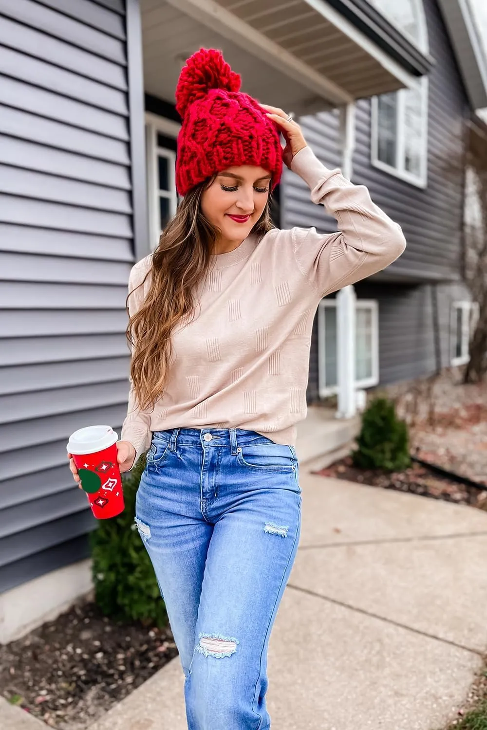 Arach&Cloz Womens Knit Sweater Long Sleeve Pullover Tops Trendy Dressy Casual Business Spring Clothes Outfit Fashion 2025