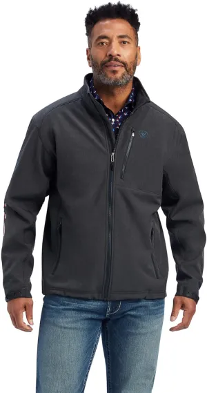 ARIAT Men's Logo 2.0 Patriot Softshell Water Resistant Jacket, Charcoal, Size X-Large