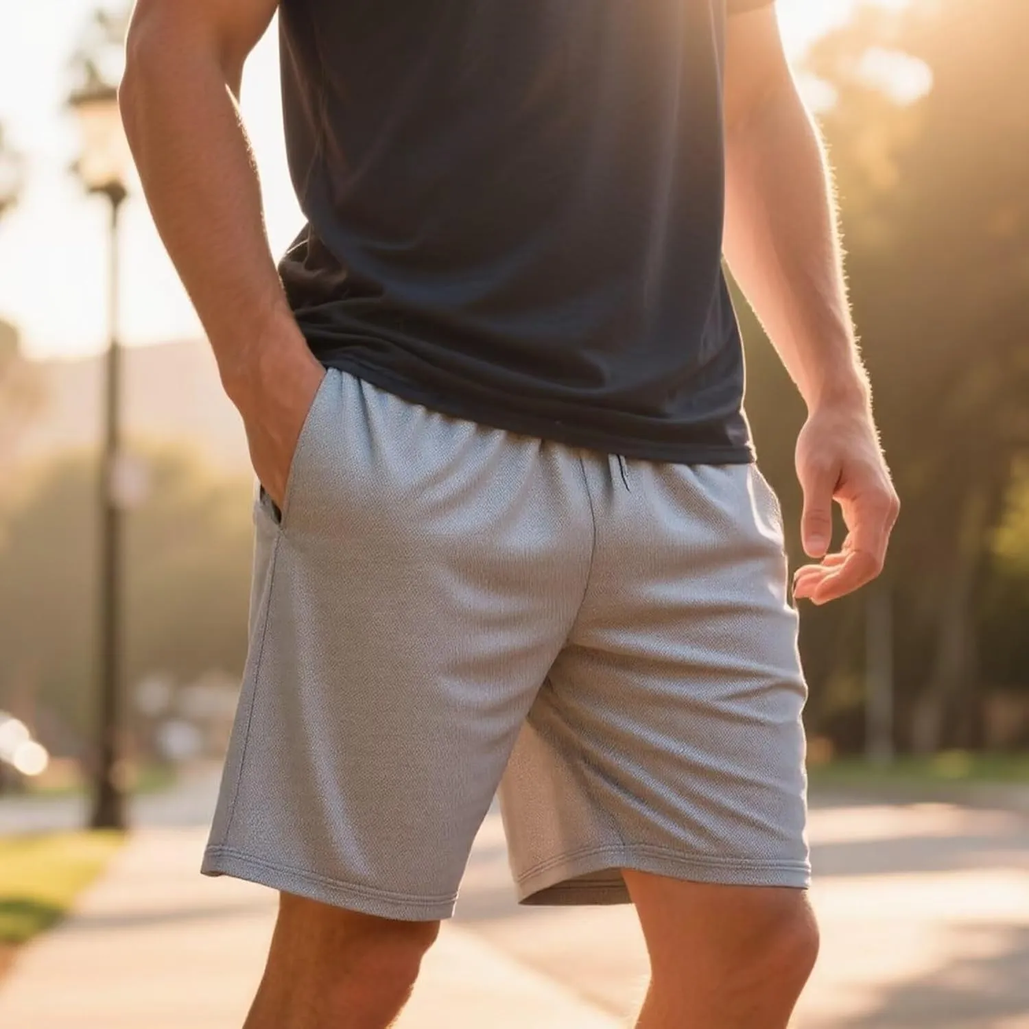 Athletic Shorts Pack for Men Breathable Athletic Gym Shorts Elastic Waistband Quick Dry