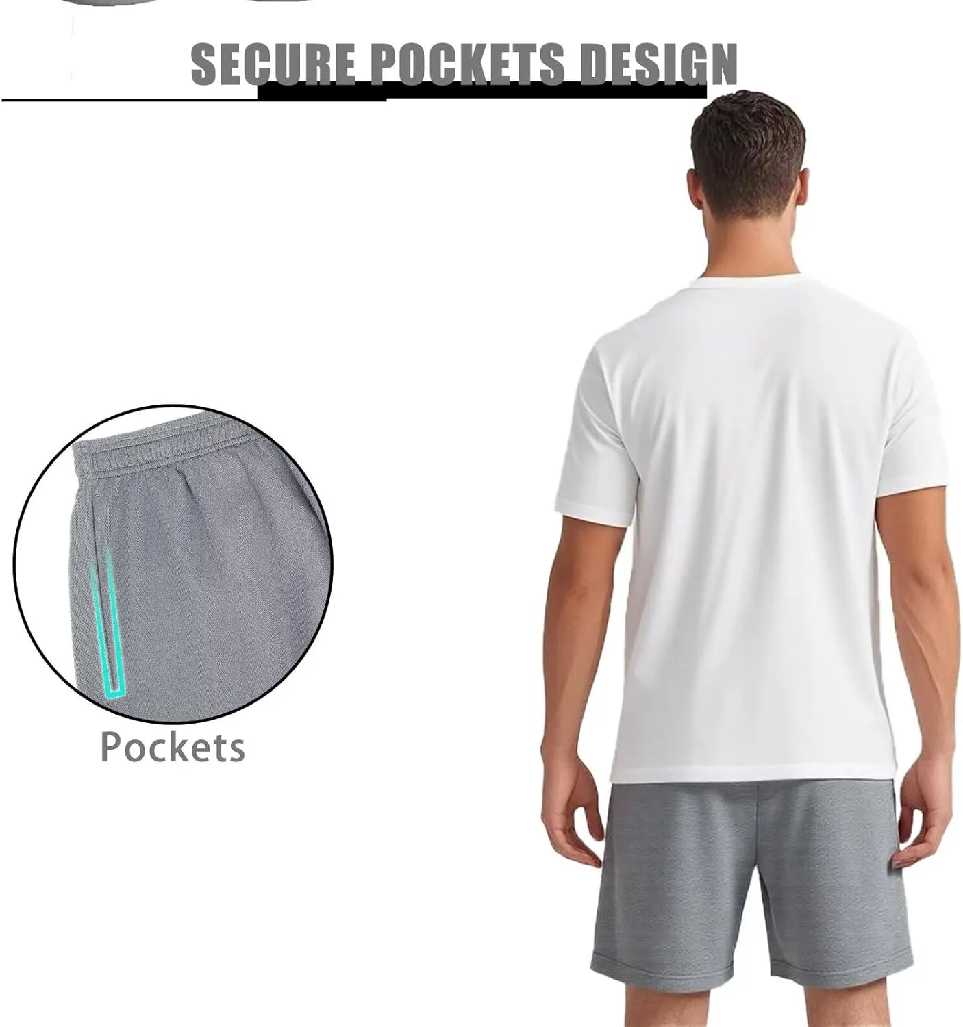 Athletic Shorts Pack for Men Breathable Athletic Gym Shorts Elastic Waistband Quick Dry
