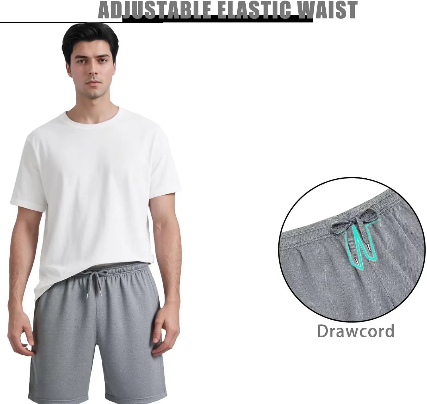 Athletic Shorts Pack for Men Breathable Athletic Gym Shorts Elastic Waistband Quick Dry