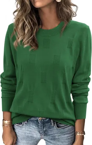 ATHMILE Womens Sweaters Knit Long Sleeve Pullover Tops Trendy Dressy Business Casual Winter Clothes Outfit Fashion 2025