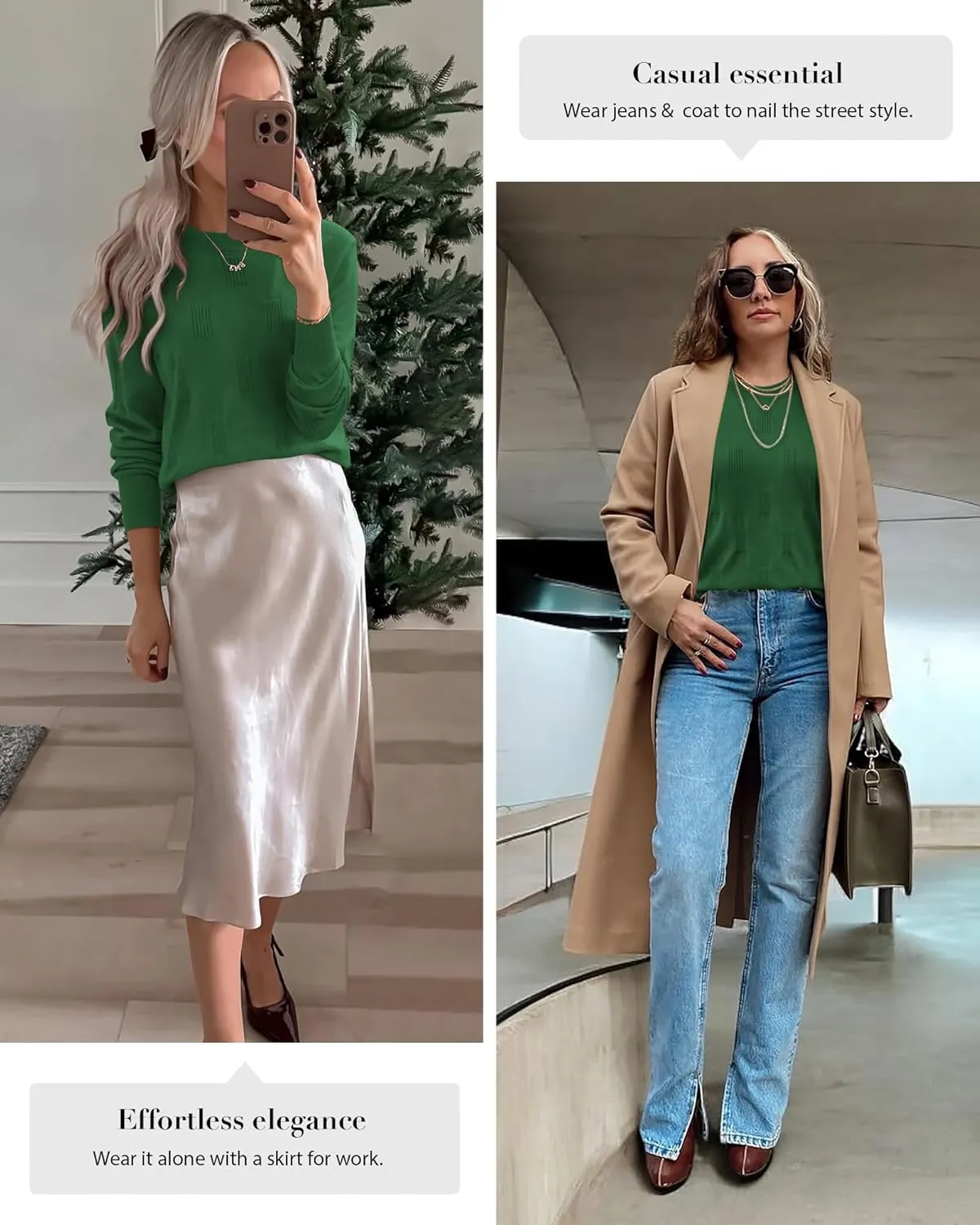 ATHMILE Womens Sweaters Knit Long Sleeve Pullover Tops Trendy Dressy Business Casual Winter Clothes Outfit Fashion 2025