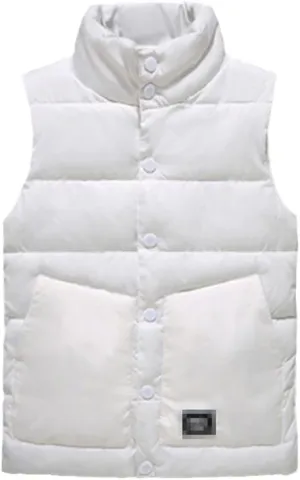 Autumn Winter Male Cotton-Padded Vest Coats Men Stand Collar Thicken Waistcoats Sleeveless Jackets