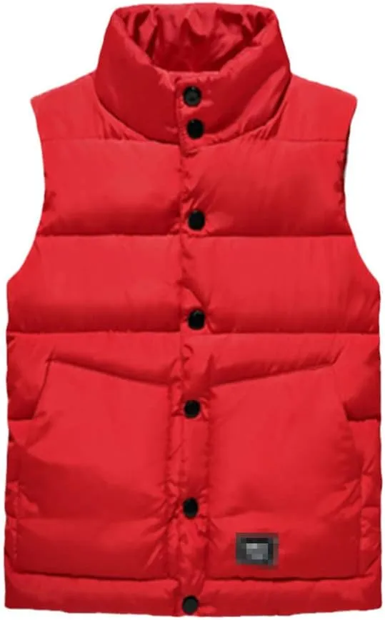 Autumn Winter Male Cotton-Padded Vest Coats Men Stand Collar Thicken Waistcoats Sleeveless Jackets