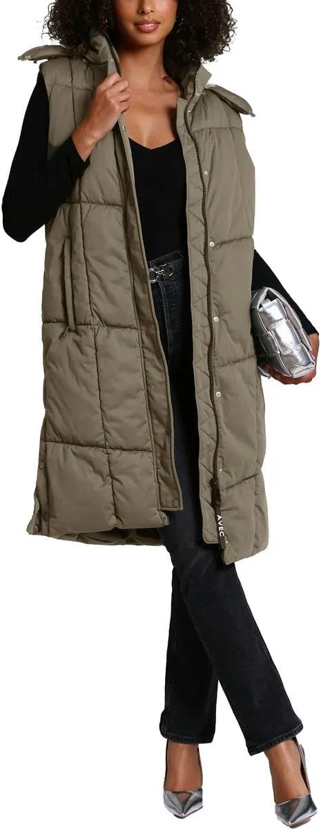 Aves Les Filles Women's Quilted Longline Puffer Vest