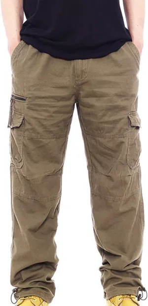 Aymnlox Mens Tactical Cargo Pants Casual Loose Fit Outdoor Sweatpants with Multiple Pockets Pants Straight Leg Workout Pants
