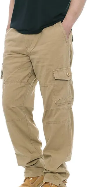 Aymnlox Mens Tactical Cargo Pants Casual Loose Fit Outdoor Sweatpants with Multiple Pockets Pants Straight Leg Workout Pants