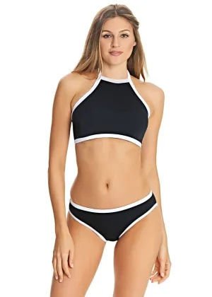 Back to Black UW High Neck Crop Bikini Swim Top- 3701